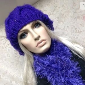 Beautiful, Fits All, Aerospostale Purple Knitted Hat and Matching Scarf Set